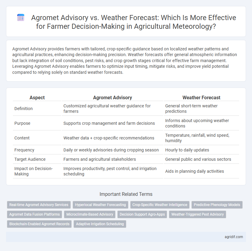 Agromet Advisory vs. Weather Forecast: Which Is More Effective for Farmer Decision-Making in Agricultural Meteorology?