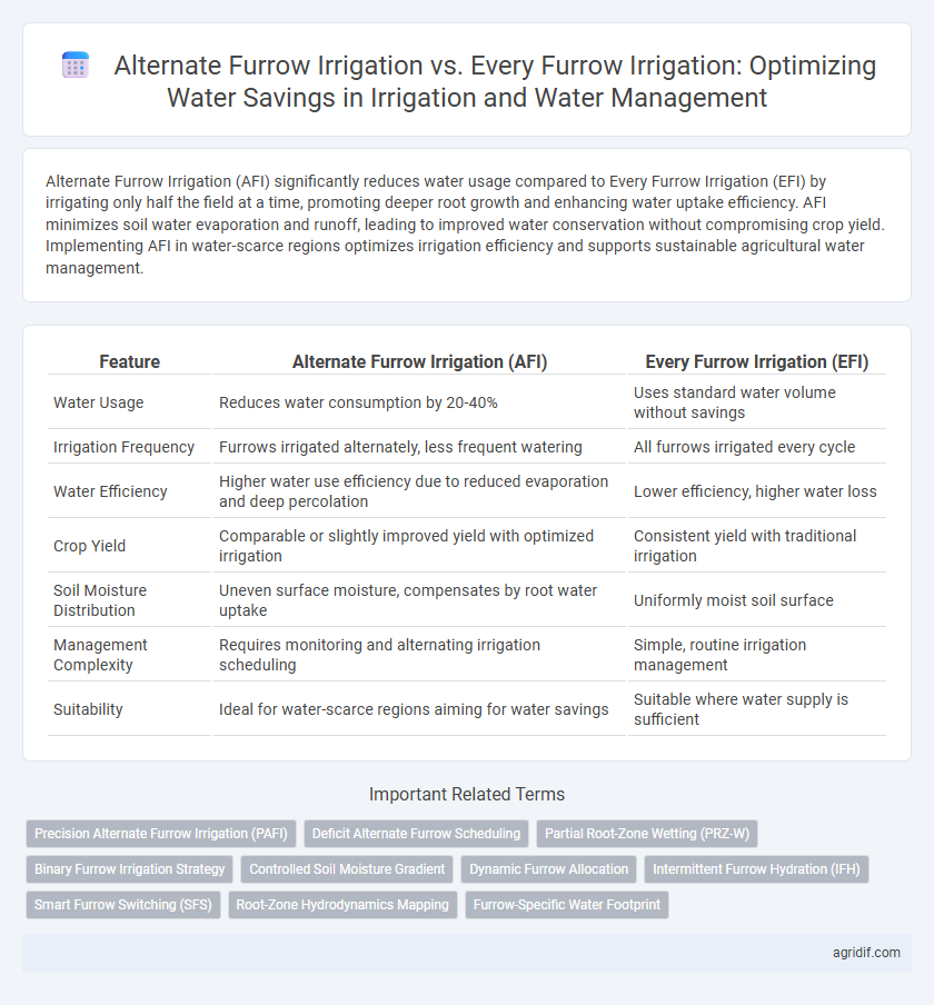Alternate Furrow Irrigation vs. Every Furrow Irrigation: Optimizing Water Savings in Irrigation and Water Management