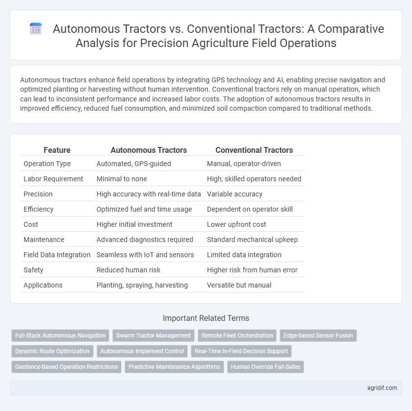 Autonomous Tractors vs. Conventional Tractors: A Comparative Analysis for Precision Agriculture Field Operations
