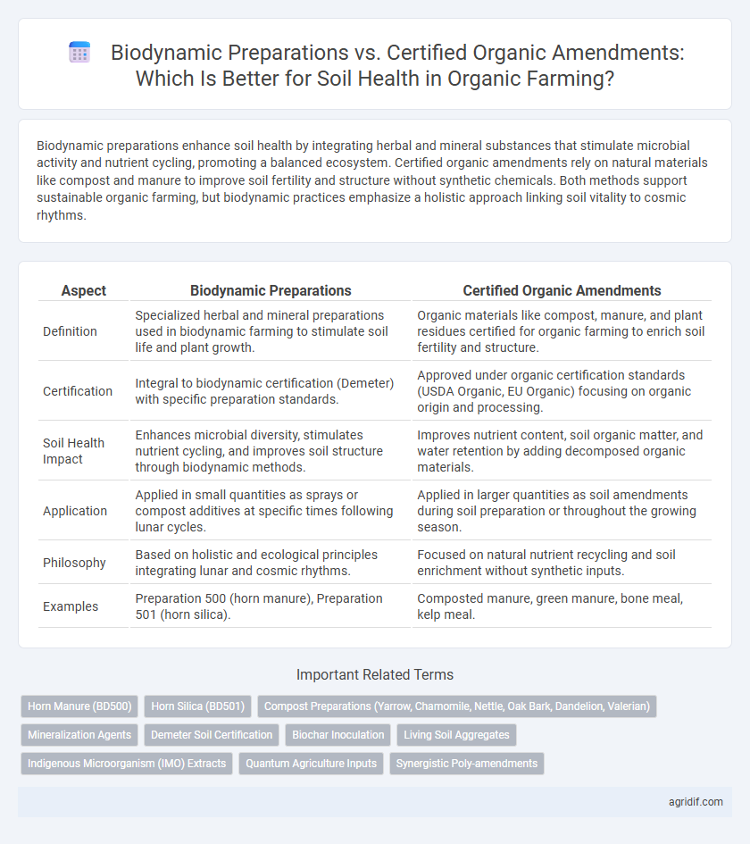 Biodynamic Preparations vs. Certified Organic Amendments: Which Is Better for Soil Health in Organic Farming?