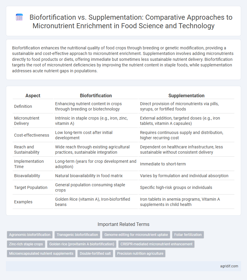 Biofortification vs. Supplementation: Comparative Approaches to Micronutrient Enrichment in Food Science and Technology