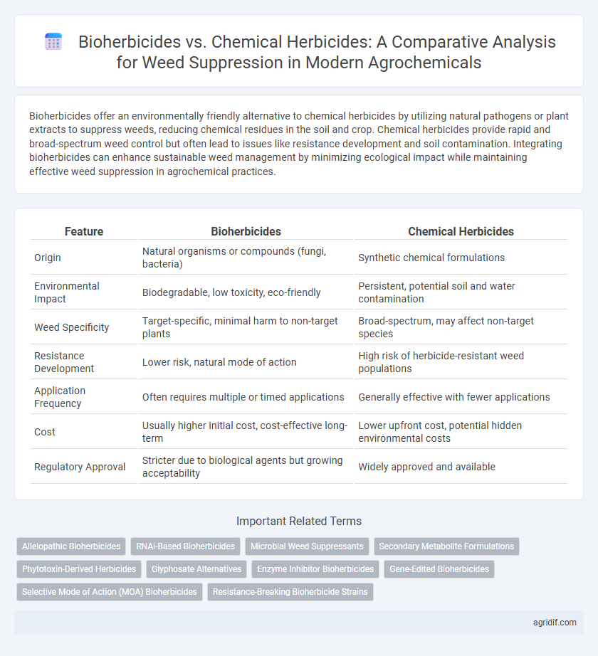 Bioherbicides vs. Chemical Herbicides: A Comparative Analysis for Weed Suppression in Modern Agrochemicals