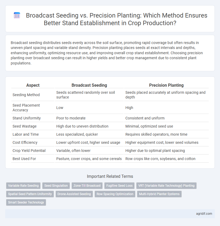 Broadcast Seeding vs. Precision Planting: Which Method Ensures Better Stand Establishment in Crop Production?