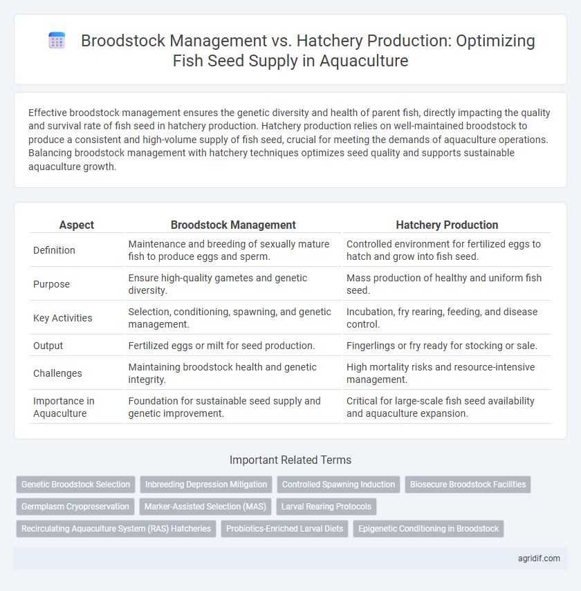 Broodstock Management vs. Hatchery Production: Optimizing Fish Seed Supply in Aquaculture