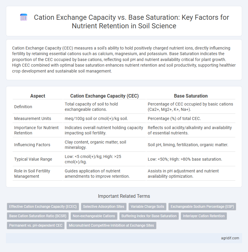Cation Exchange Capacity vs. Base Saturation: Key Factors for Nutrient Retention in Soil Science