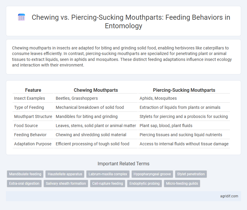 Chewing vs. Piercing-Sucking Mouthparts: Feeding Behaviors in Entomology