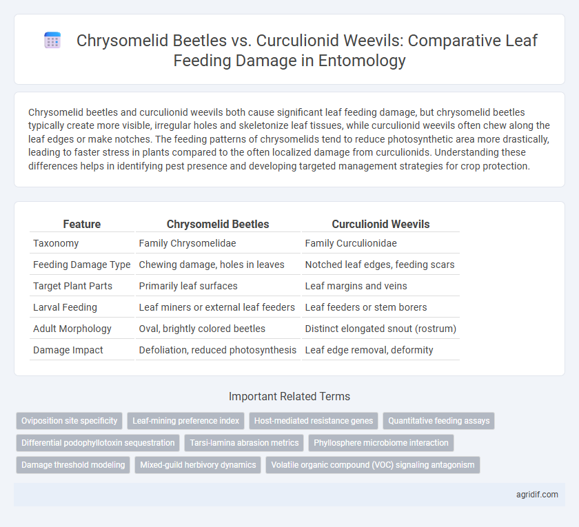 Chrysomelid Beetles vs. Curculionid Weevils: Comparative Leaf Feeding Damage in Entomology