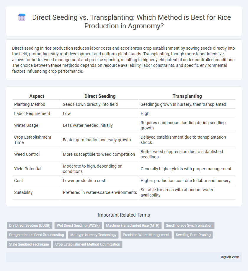 Direct Seeding vs. Transplanting: Which Method is Best for Rice Production in Agronomy?