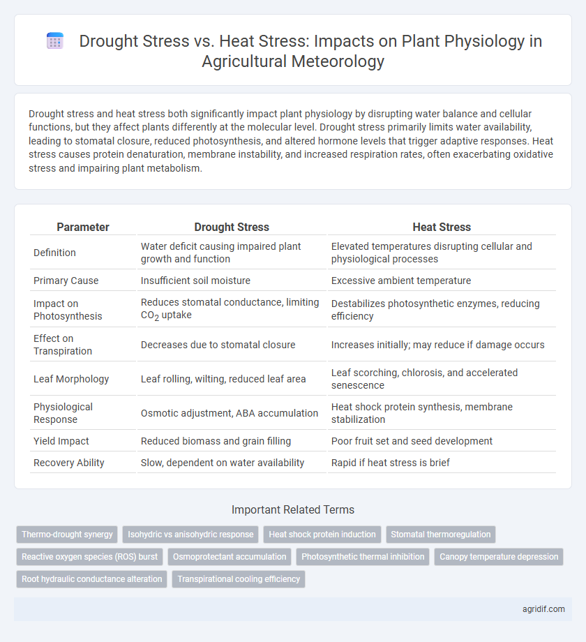 Drought Stress vs. Heat Stress: Impacts on Plant Physiology in Agricultural Meteorology