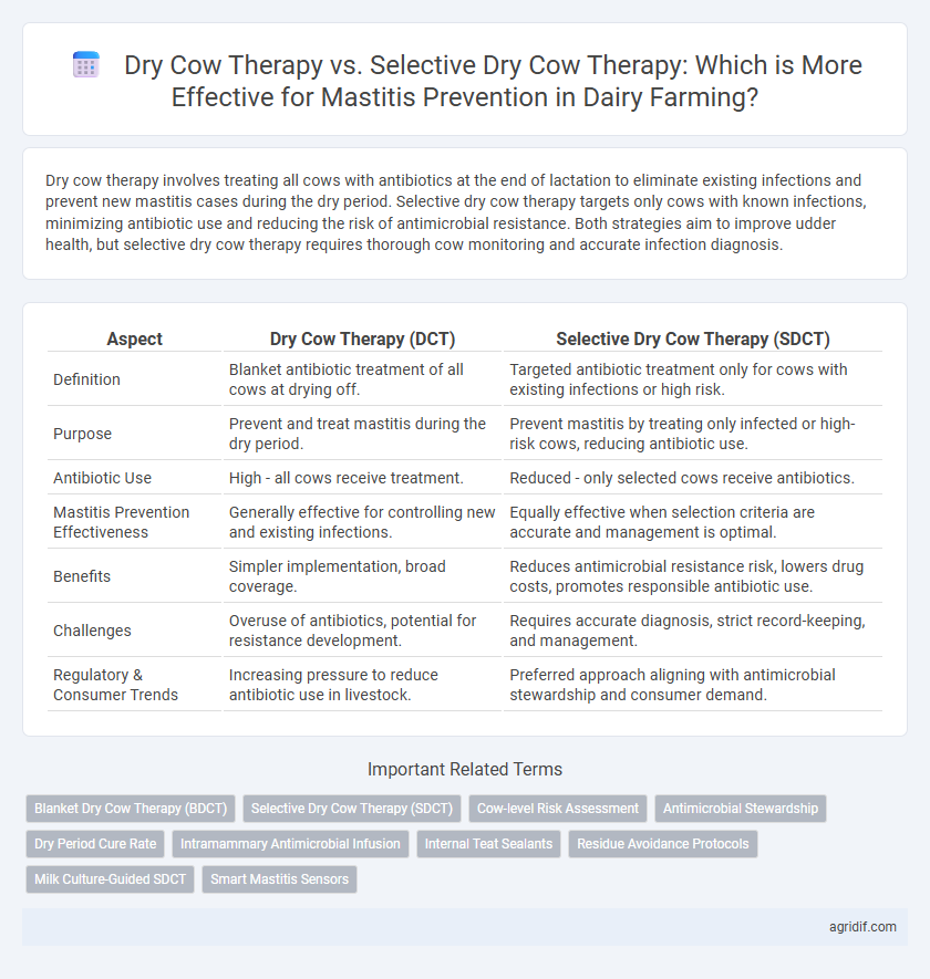 Dry Cow Therapy vs. Selective Dry Cow Therapy: Which is More Effective for Mastitis Prevention in Dairy Farming?