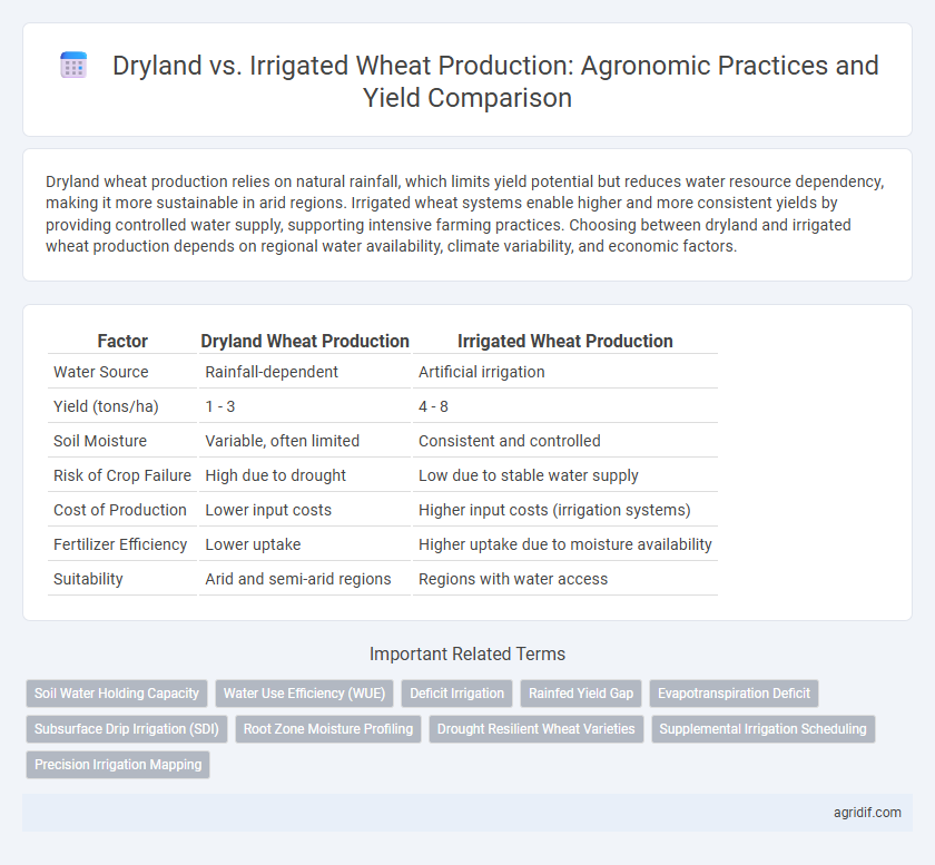 Dryland vs. Irrigated Wheat Production: Agronomic Practices and Yield Comparison