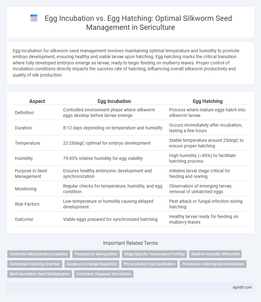 Egg Incubation vs. Egg Hatching: Optimal Silkworm Seed Management in Sericulture