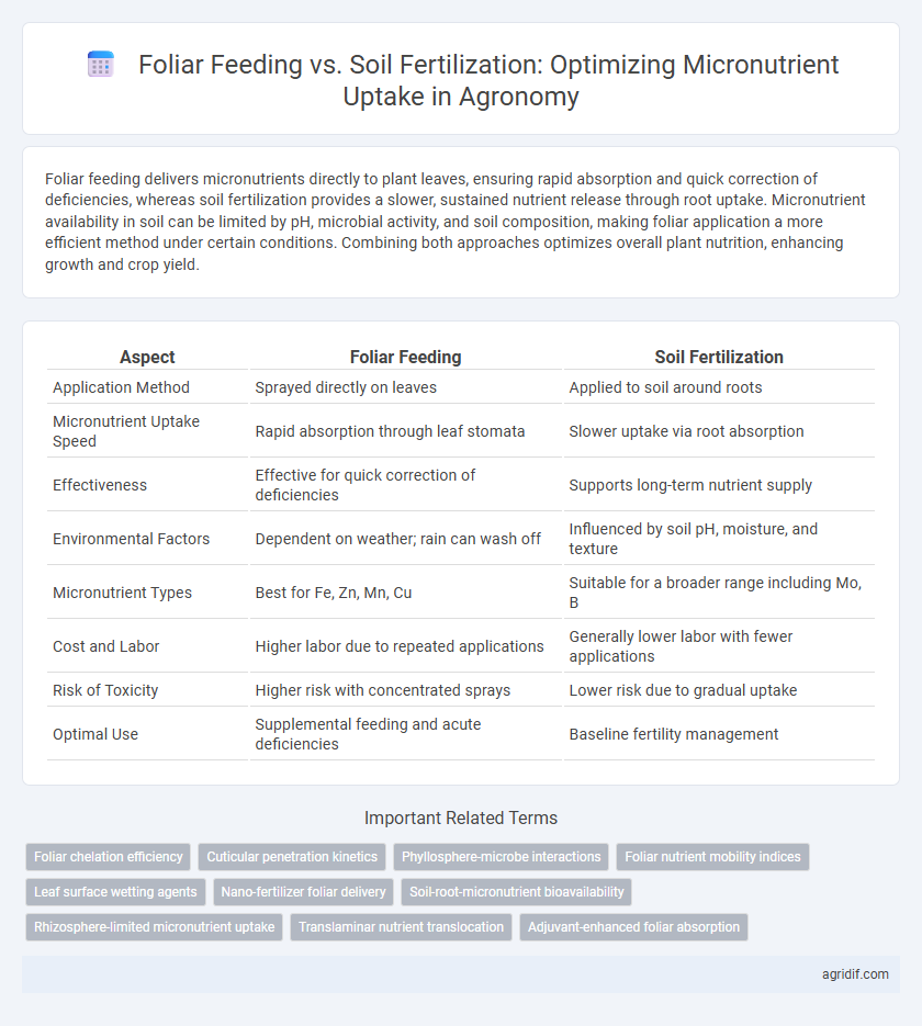 Foliar Feeding vs. Soil Fertilization: Optimizing Micronutrient Uptake in Agronomy