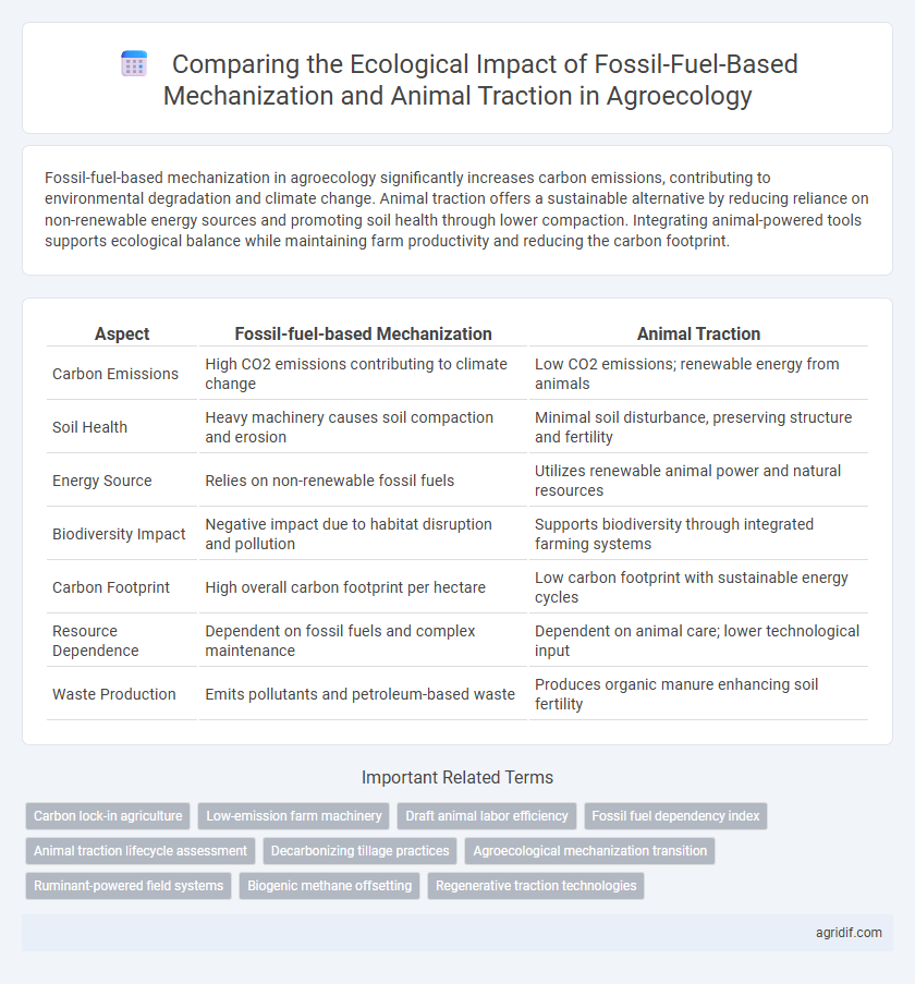 Comparing the Ecological Impact of Fossil-Fuel-Based Mechanization and Animal Traction in Agroecology