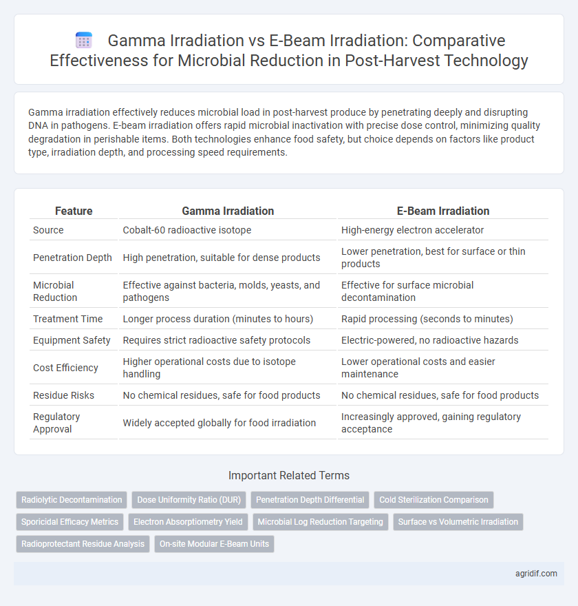Gamma Irradiation vs E-Beam Irradiation: Comparative Effectiveness for Microbial Reduction in Post-Harvest Technology