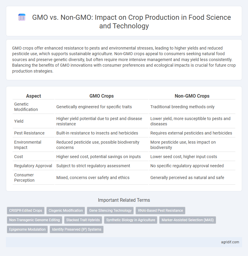GMO vs. Non-GMO: Impact on Crop Production in Food Science and Technology