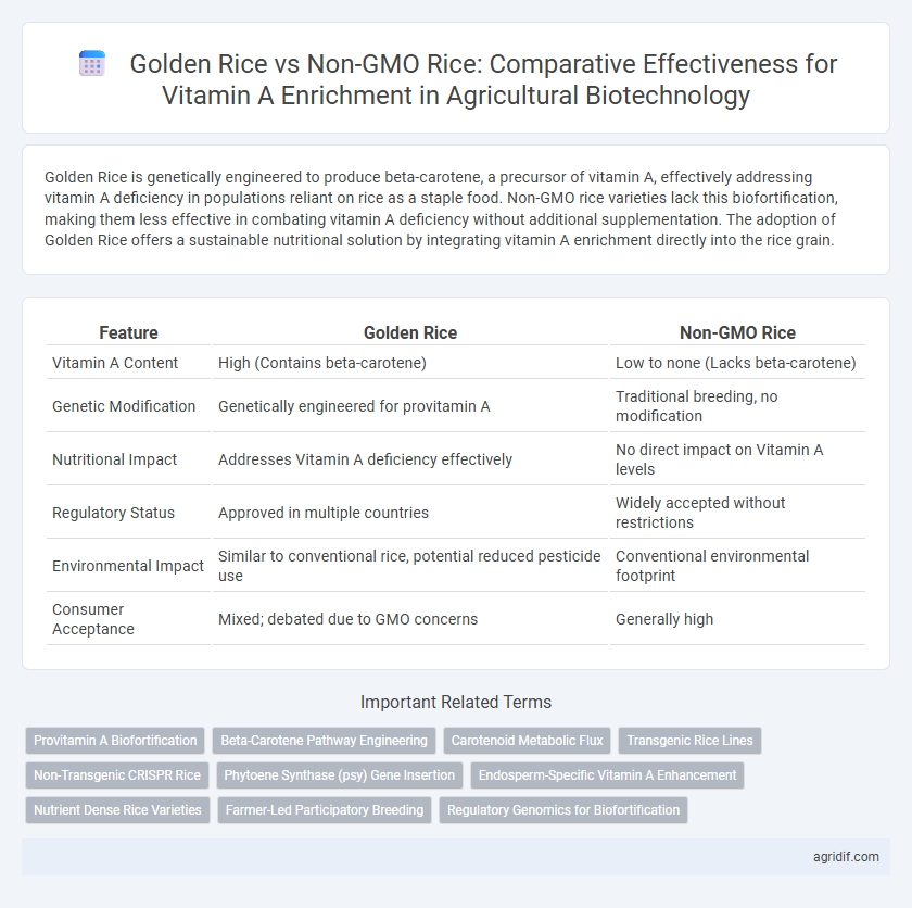 Golden Rice vs Non-GMO Rice: Comparative Effectiveness for Vitamin A Enrichment in Agricultural Biotechnology