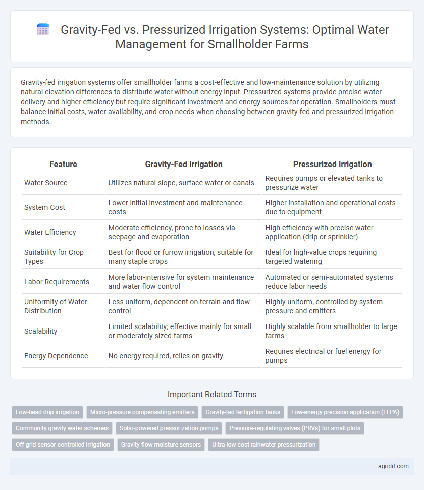 Gravity-Fed vs. Pressurized Irrigation Systems: Optimal Water Management for Smallholder Farms