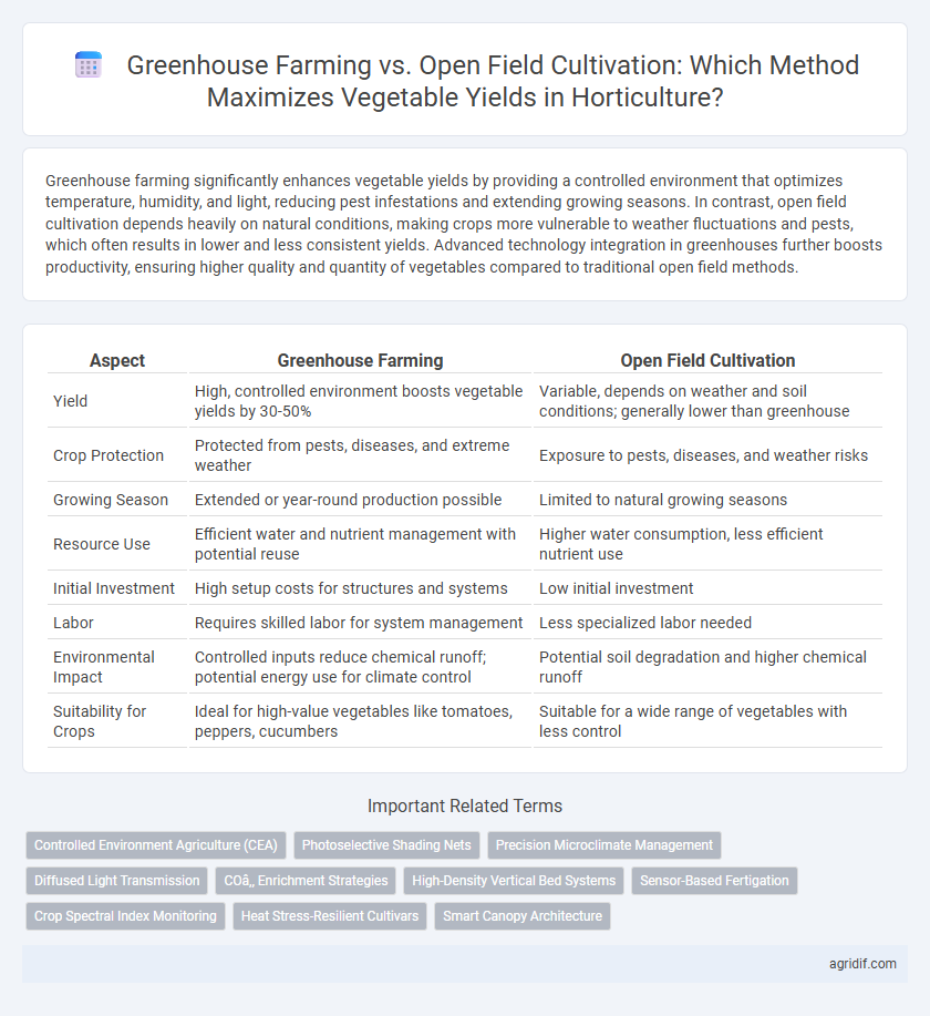 Greenhouse Farming vs. Open Field Cultivation: Which Method Maximizes Vegetable Yields in Horticulture?