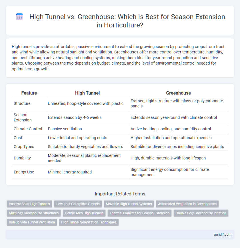 High Tunnel vs. Greenhouse: Which Is Best for Season Extension in Horticulture?