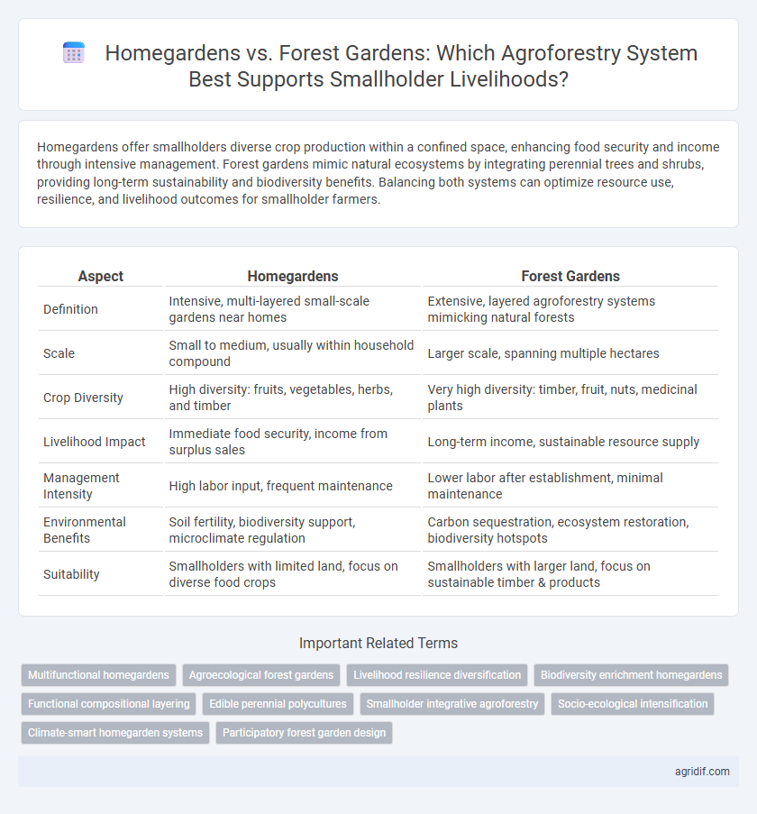 Homegardens vs. Forest Gardens: Which Agroforestry System Best Supports Smallholder Livelihoods?