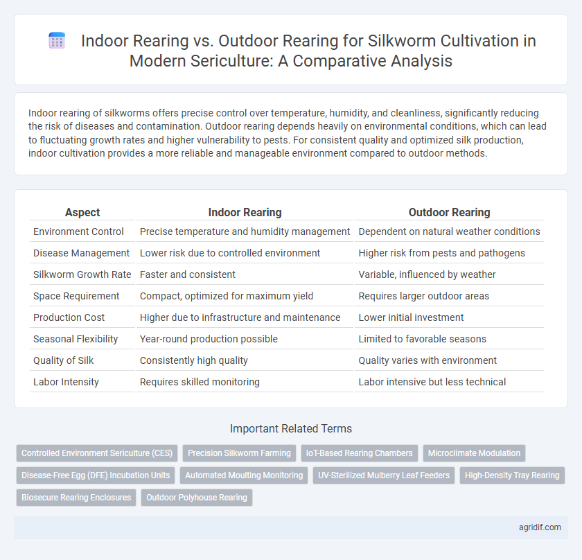 Indoor Rearing vs. Outdoor Rearing for Silkworm Cultivation in Modern Sericulture: A Comparative Analysis