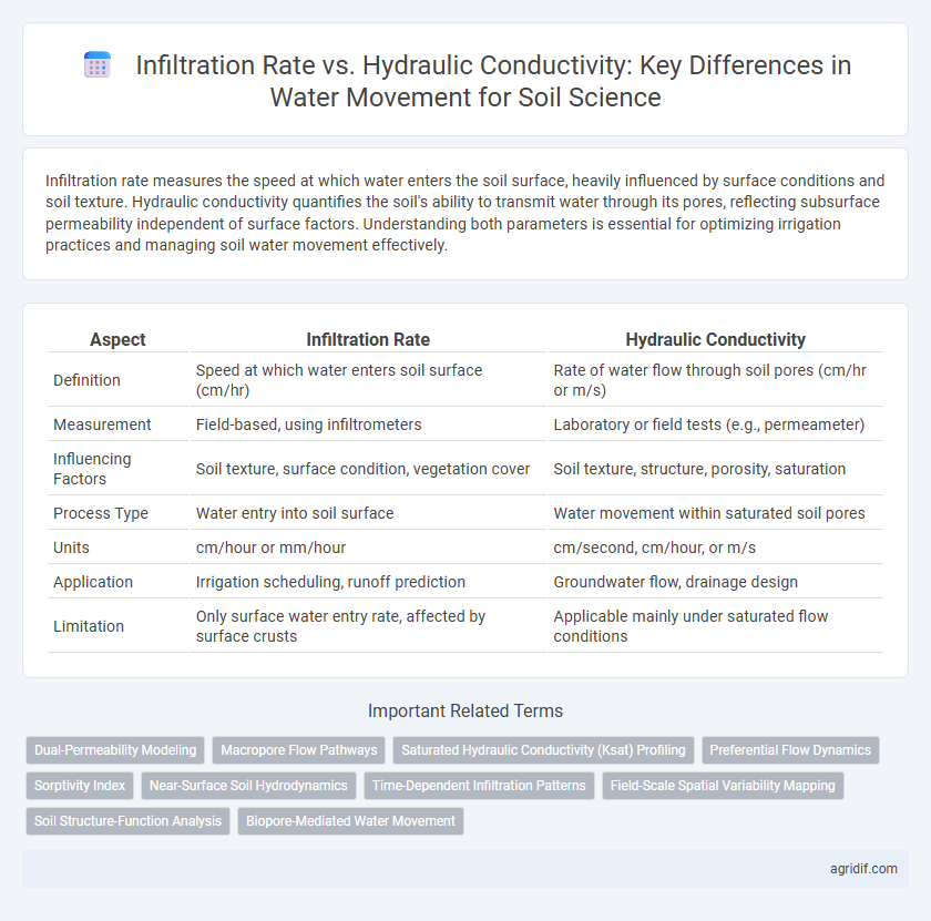 Infiltration Rate vs. Hydraulic Conductivity: Key Differences in Water Movement for Soil Science
