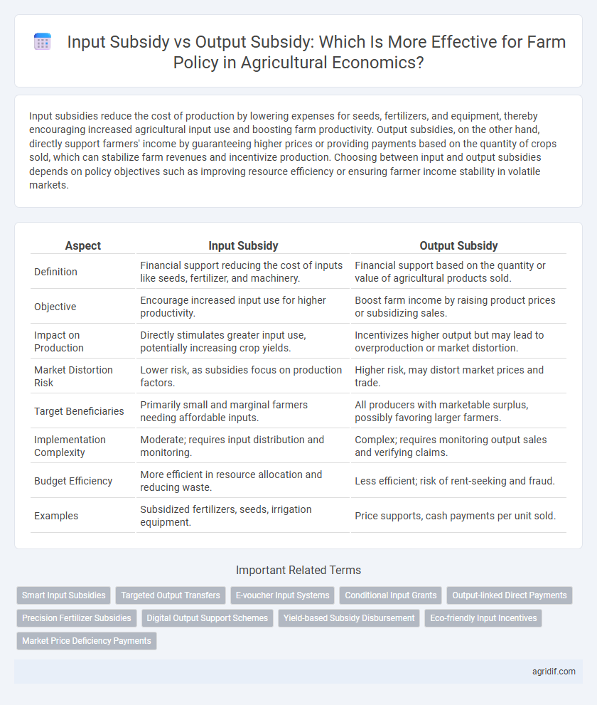 Input Subsidy vs Output Subsidy: Which Is More Effective for Farm Policy in Agricultural Economics?