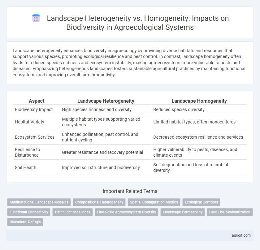 Landscape Heterogeneity vs. Homogeneity: Impacts on Biodiversity in Agroecological Systems