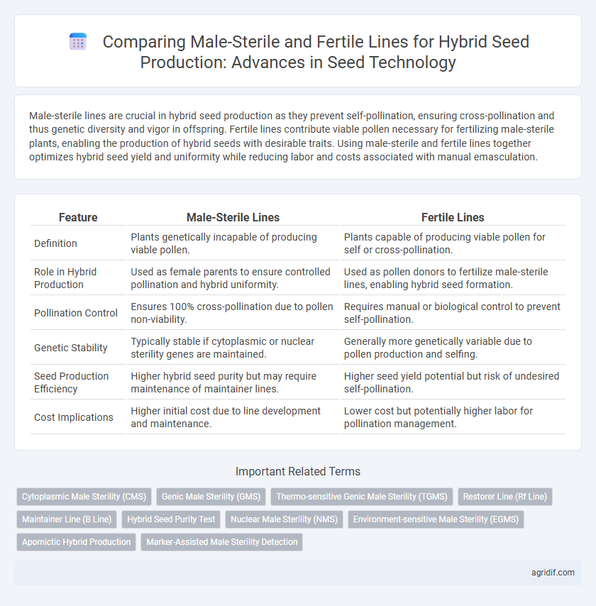 Comparing Male-Sterile and Fertile Lines for Hybrid Seed Production: Advances in Seed Technology