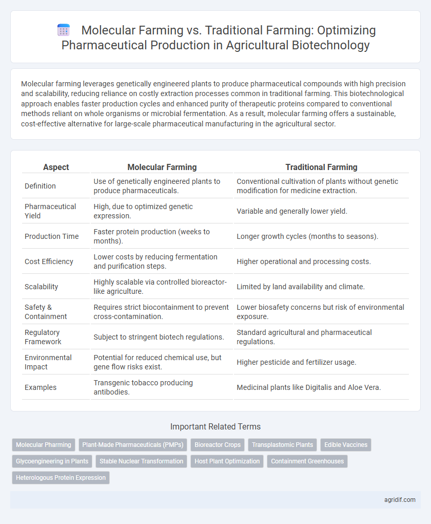 Molecular Farming vs. Traditional Farming: Optimizing Pharmaceutical Production in Agricultural Biotechnology