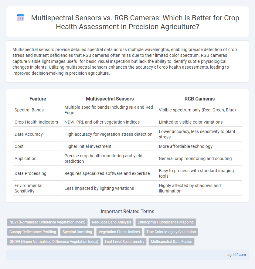 Multispectral Sensors vs. RGB Cameras: Which is Better for Crop Health Assessment in Precision Agriculture?