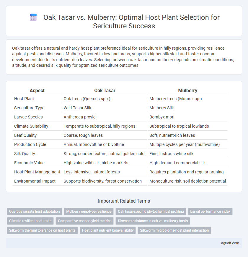 Oak Tasar vs. Mulberry: Optimal Host Plant Selection for Sericulture Success