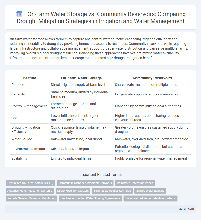 On-Farm Water Storage vs. Community Reservoirs: Comparing Drought Mitigation Strategies in Irrigation and Water Management