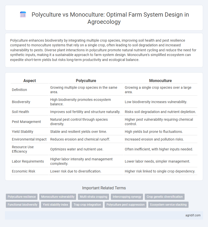 Polyculture vs Monoculture: Optimal Farm System Design in Agroecology