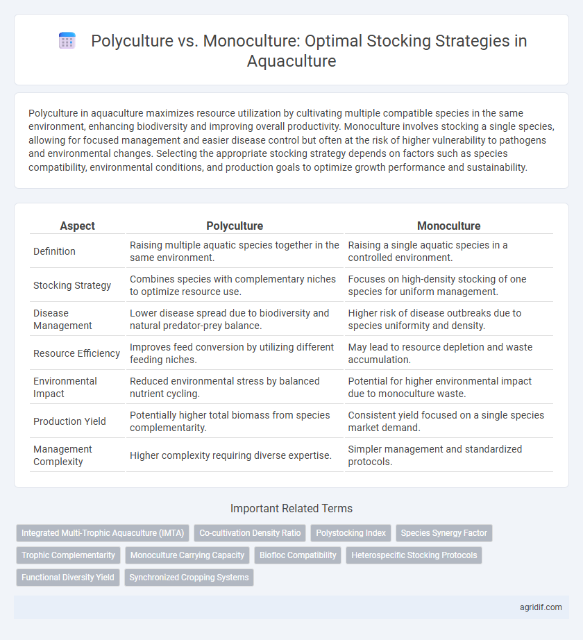 Polyculture vs. Monoculture: Optimal Stocking Strategies in Aquaculture