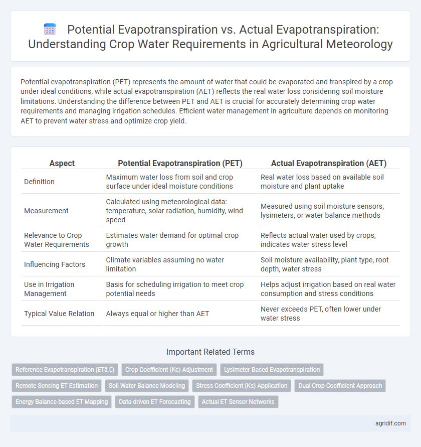 Potential Evapotranspiration vs. Actual Evapotranspiration: Understanding Crop Water Requirements in Agricultural Meteorology