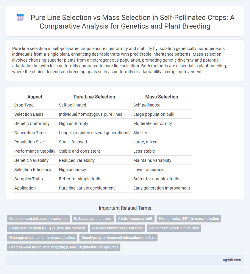 Pure Line Selection vs Mass Selection in Self-Pollinated Crops: A Comparative Analysis for Genetics and Plant Breeding