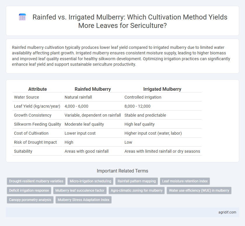 Rainfed vs. Irrigated Mulberry: Which Cultivation Method Yields More Leaves for Sericulture?