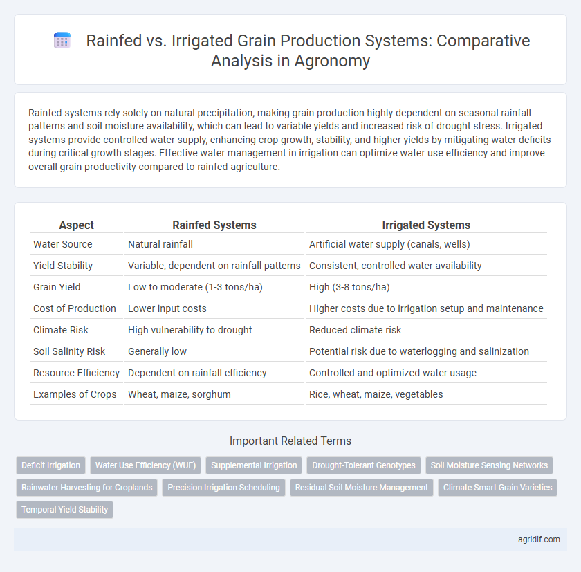 Rainfed vs. Irrigated Grain Production Systems: Comparative Analysis in Agronomy