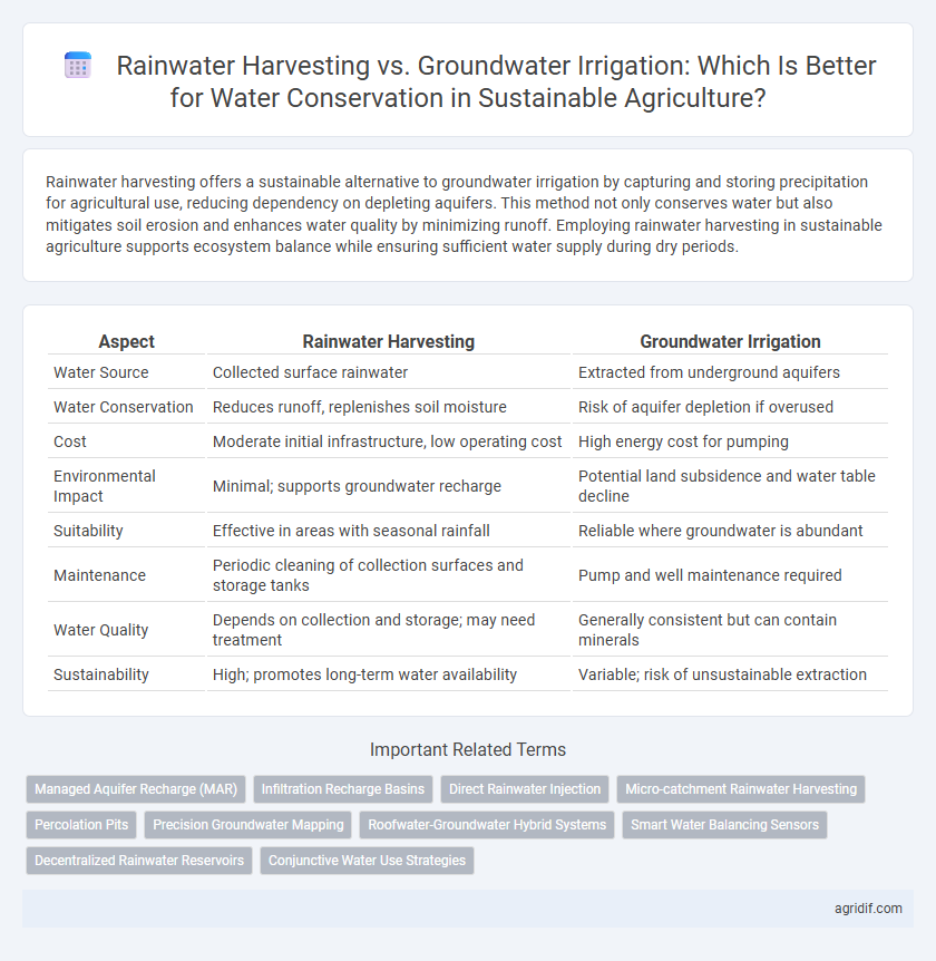 Rainwater Harvesting vs. Groundwater Irrigation: Which Is Better for Water Conservation in Sustainable Agriculture?