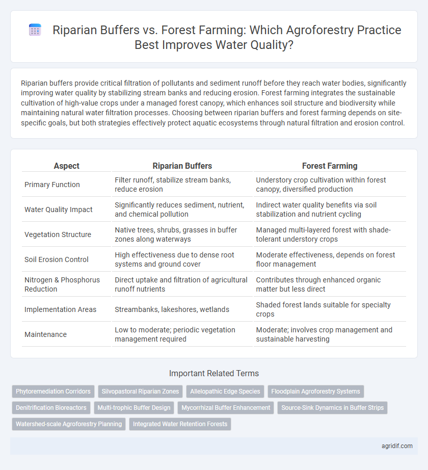 Riparian Buffers vs. Forest Farming: Which Agroforestry Practice Best Improves Water Quality?