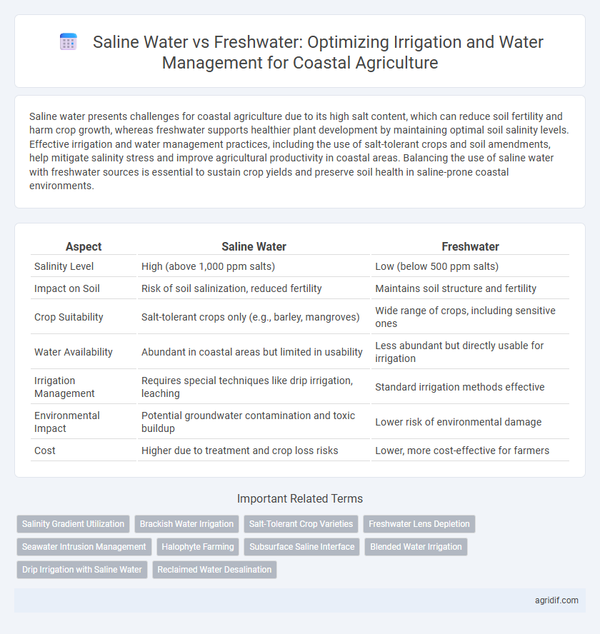 Saline Water vs Freshwater: Optimizing Irrigation and Water Management for Coastal Agriculture