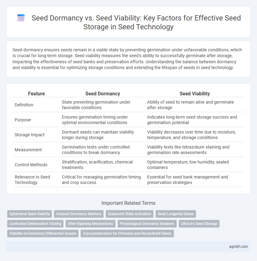 Seed Dormancy vs. Seed Viability: Key Factors for Effective Seed Storage in Seed Technology