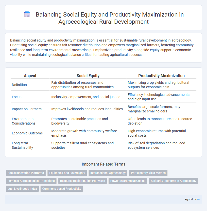 Balancing Social Equity and Productivity Maximization in Agroecological Rural Development