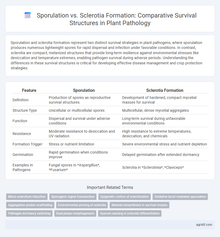 Sporulation vs. Sclerotia Formation: Comparative Survival Structures in Plant Pathology