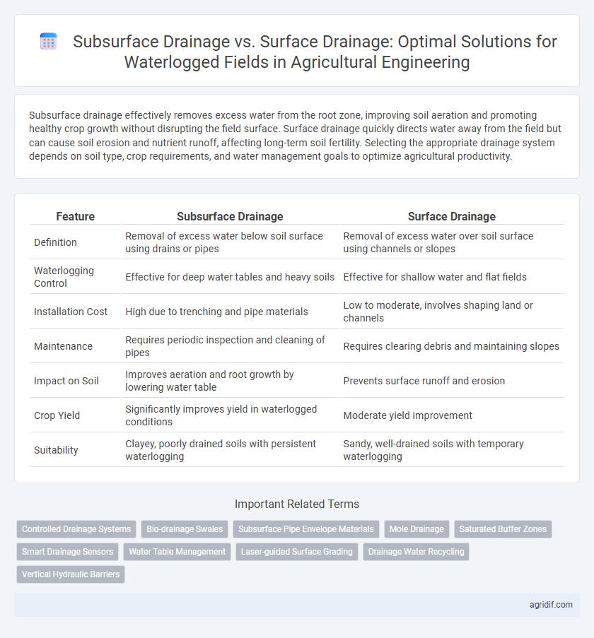 Subsurface Drainage vs. Surface Drainage: Optimal Solutions for Waterlogged Fields in Agricultural Engineering