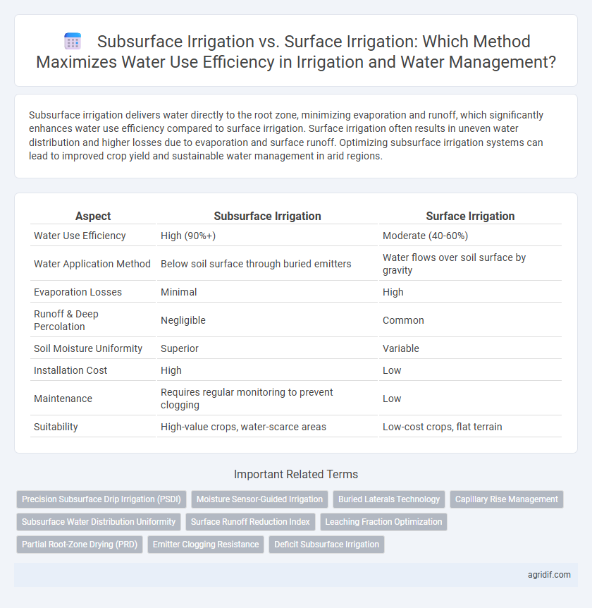 Subsurface Irrigation vs. Surface Irrigation: Which Method Maximizes Water Use Efficiency in Irrigation and Water Management?