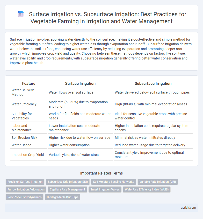 Surface Irrigation vs. Subsurface Irrigation: Best Practices for Vegetable Farming in Irrigation and Water Management