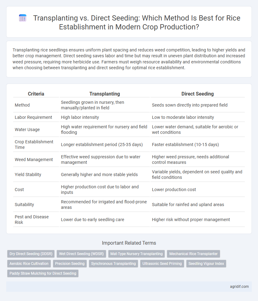 Transplanting vs. Direct Seeding: Which Method Is Best for Rice Establishment in Modern Crop Production?
